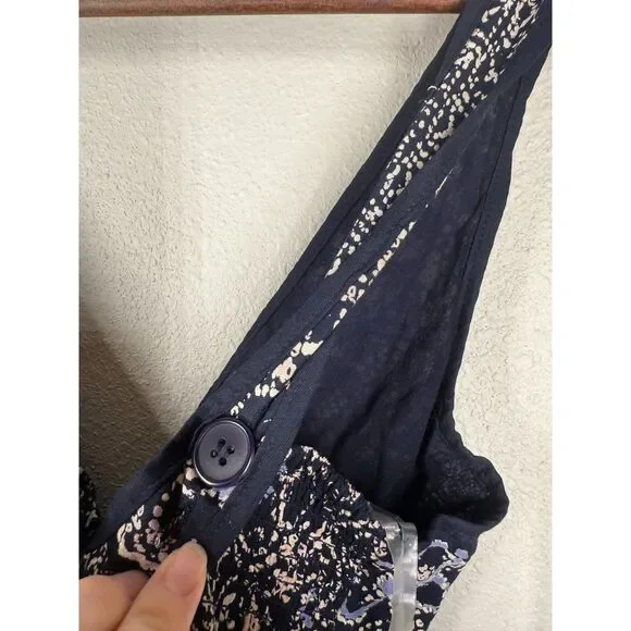 Angie Blue White Babydoll Maxi Dress Womens Sz S Boho Beachy Vacation Cruise - Picture 6 of 9